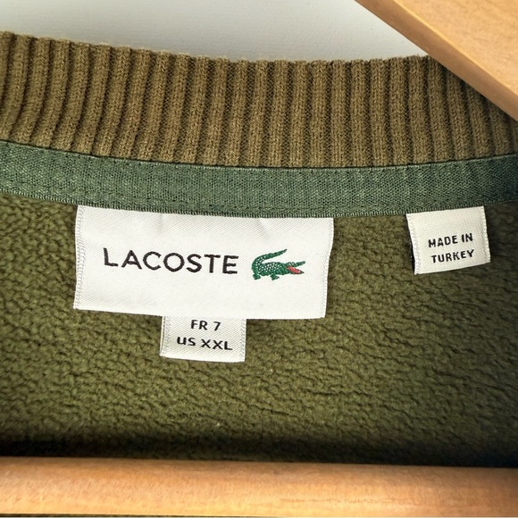 Lacoste Men’s XXL Olive Green Sweatshirt – Embroidered Logo Graphic - Picture 4 of 10